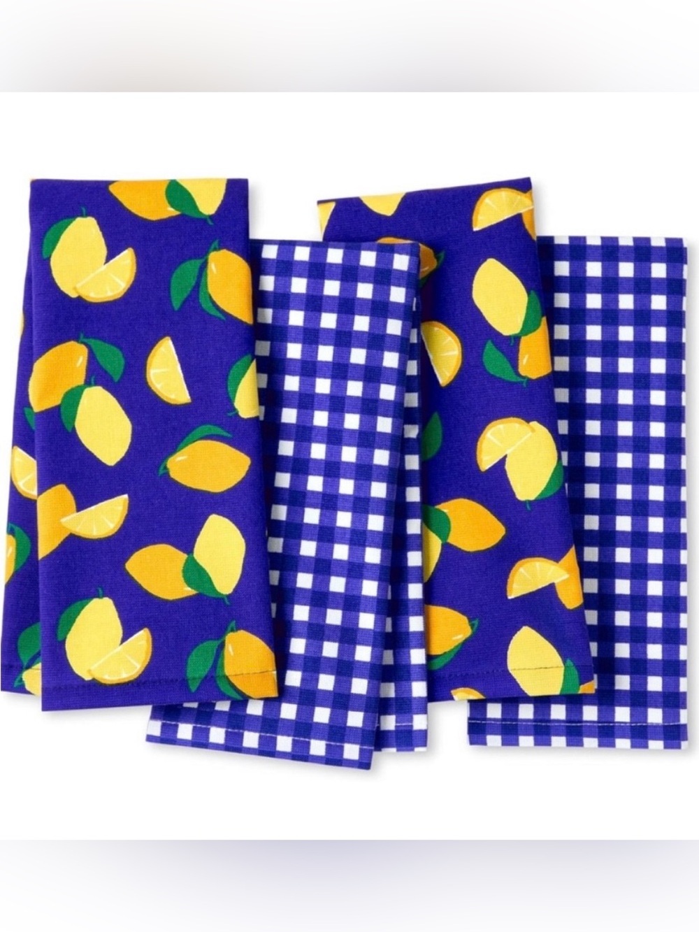 Kate Spade ♠️ NWT! Blue and Yellow Lemon 🍋 Party 4 Pack Kitchen Towels